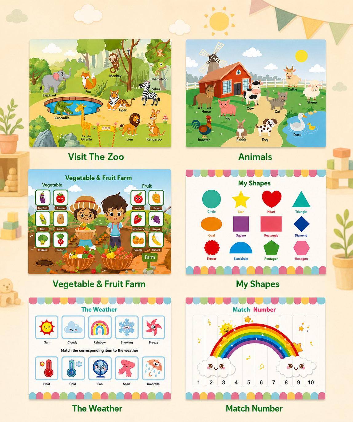 Montessori Busy Book & Reusable Sticker Set for Toddlers Ages 2–5