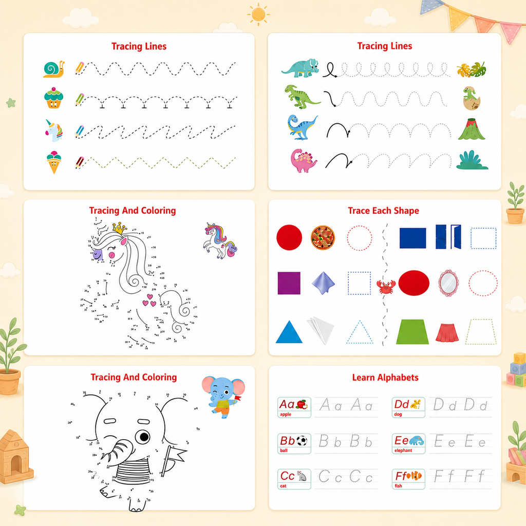 Montessori Busy Book & Reusable Sticker Set for Toddlers Ages 2–5