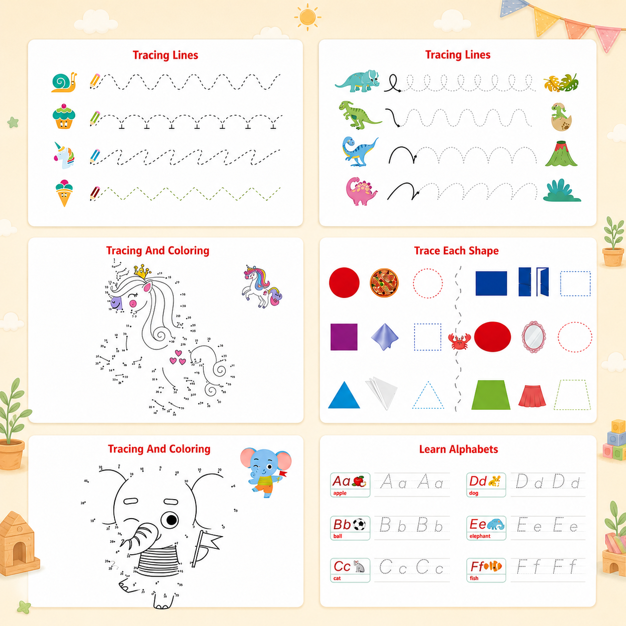 Montessori Busy Book & Reusable Sticker Set for Toddlers Ages 2–5