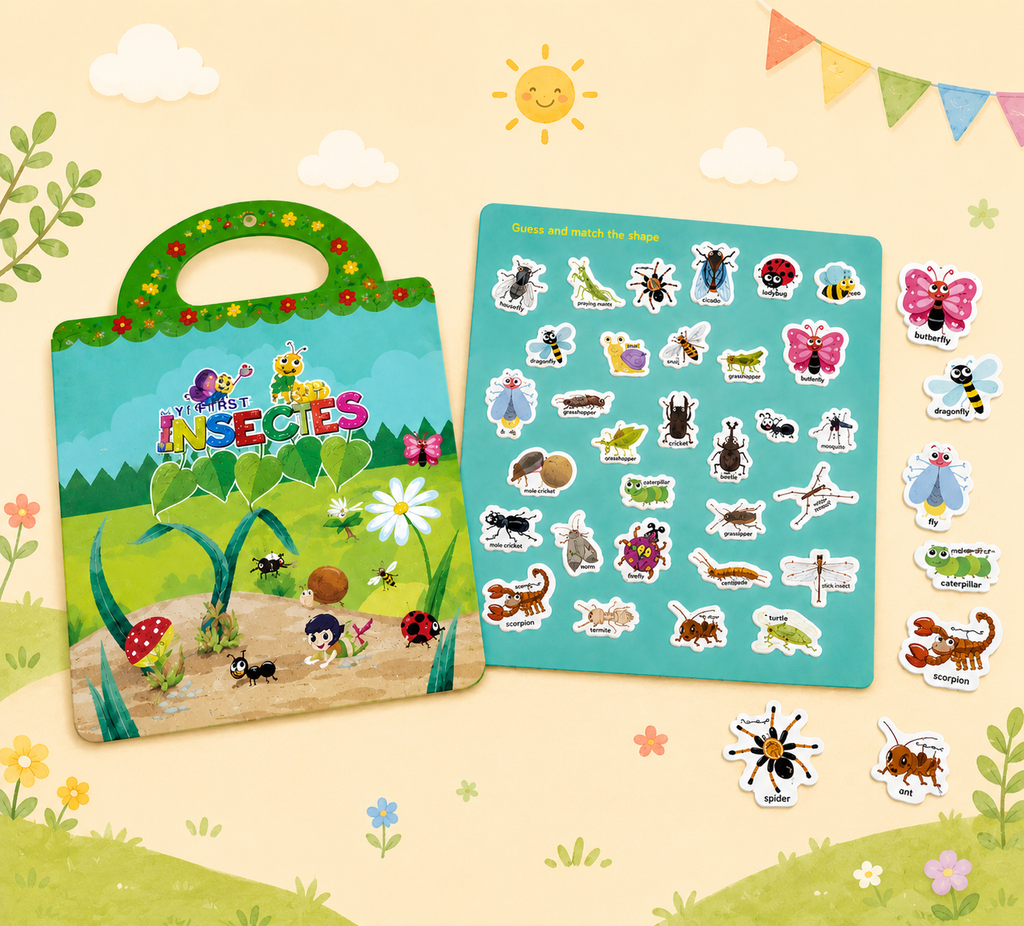 Montessori Busy Book & Reusable Sticker Set for Toddlers Ages 2–5