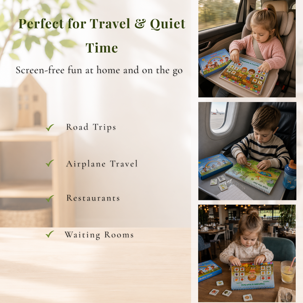 Montessori Busy Book & Reusable Sticker Set for Toddlers Ages 2–5